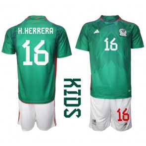 Mexiko Hector Herrera #16 babykläder Hemmatröja barn VM 2022 Korta ärmar (+ Korta byxor)